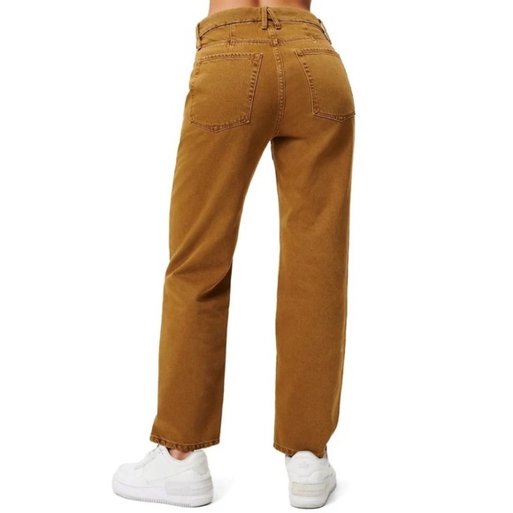 NWT Good American Straight Leg Jeans 90s Duster Bronze - Picture 3 of 3